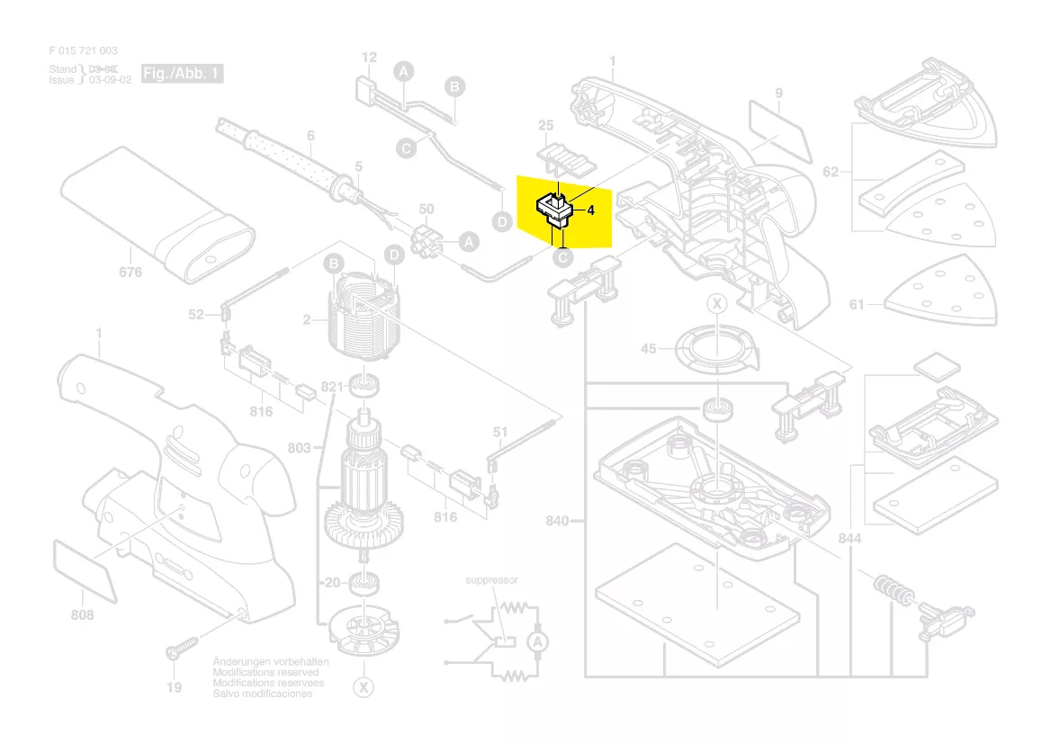Interrupteur réf. 2 609 120 033 Skil